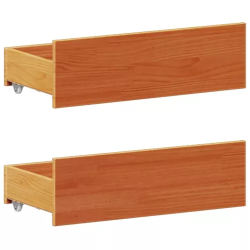 Barna tömör fenyőfa könyvespolcos ágy matrac nélkül 150 x 200cm