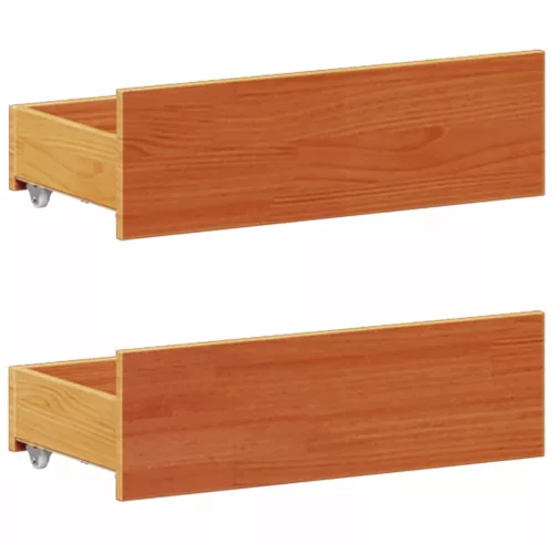 Barna tömör fenyőfa könyvespolcos ágy matrac nélkül 140 x 200cm