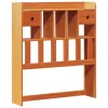 Barna tömör fenyőfa könyvespolcos ágy matrac nélkül 100 x 200cm