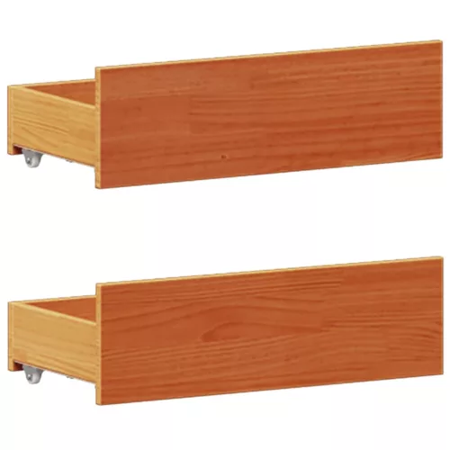 Barna tömör fenyőfa könyvespolcos ágy matrac nélkül 135 x 190cm