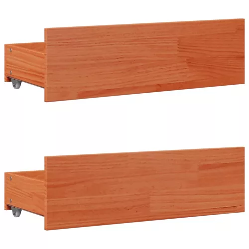 Barna tömör fenyőfa könyvespolcos ágy matrac nélkül 140 x 190cm