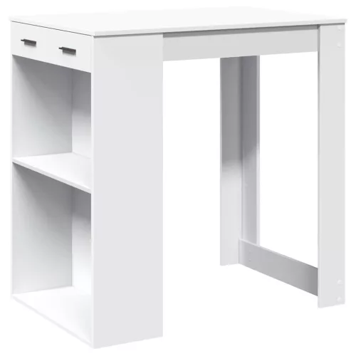 Fehér szerelt fa bárasztal 102 x 70 x 103,5 cm