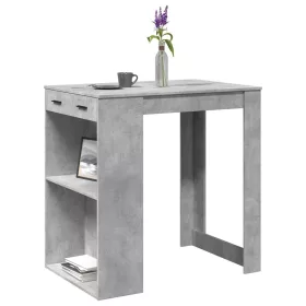 Betonszürke szerelt fa bárasztal 102 x 70 x 103,5 cm