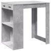 Betonszürke szerelt fa bárasztal 102 x 70 x 103,5 cm