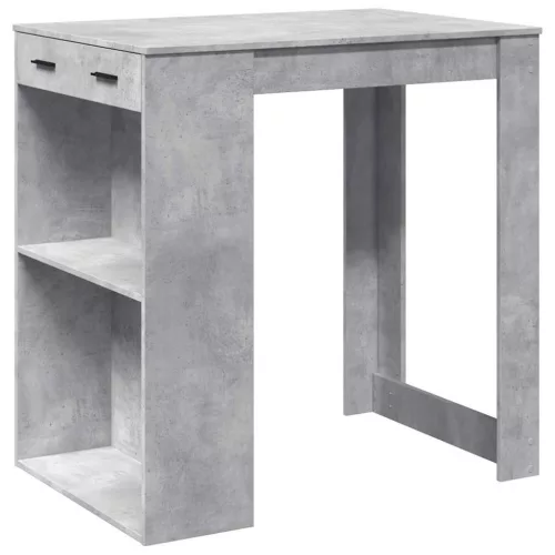 Betonszürke szerelt fa bárasztal 102 x 70 x 103,5 cm