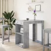 Betonszürke szerelt fa bárasztal 102 x 70 x 103,5 cm