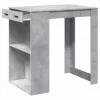 Betonszürke szerelt fa bárasztal 102 x 70 x 103,5 cm