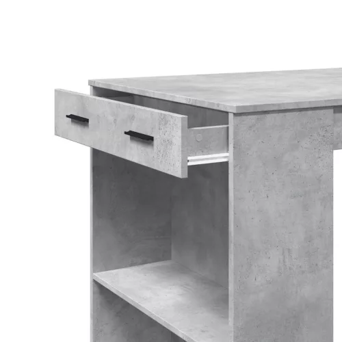 Betonszürke szerelt fa bárasztal 102 x 70 x 103,5 cm