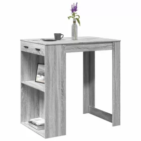   Szürke sonoma színű szerelt fa bárasztal 102 x 70 x 103,5 cm