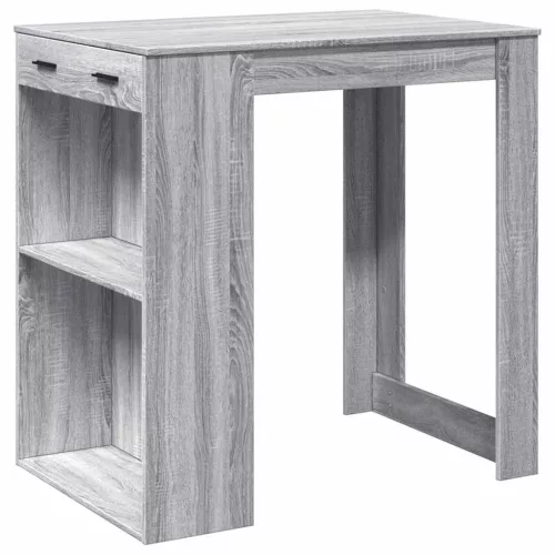 Szürke sonoma színű szerelt fa bárasztal 102 x 70 x 103,5 cm