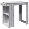 Szürke sonoma színű szerelt fa bárasztal 102 x 70 x 103,5 cm