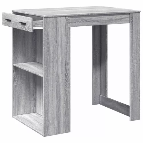 Szürke sonoma színű szerelt fa bárasztal 102 x 70 x 103,5 cm