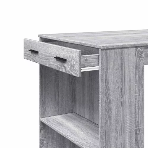 Szürke sonoma színű szerelt fa bárasztal 102 x 70 x 103,5 cm