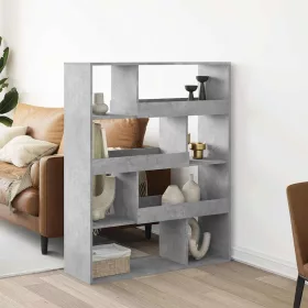 Betonszürke szerelt fa könyvespolc 100 x 33 x 125,5 cm