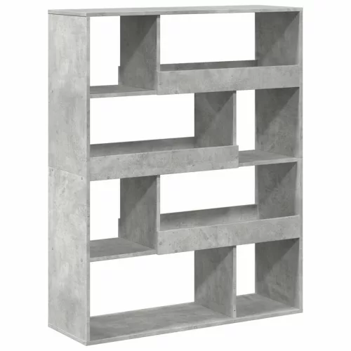 Betonszürke szerelt fa könyvespolc 100 x 33 x 125,5 cm