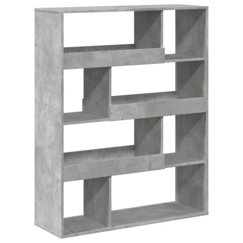 Betonszürke szerelt fa könyvespolc 100 x 33 x 125,5 cm