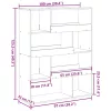 Betonszürke szerelt fa könyvespolc 100 x 33 x 125,5 cm