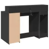 Fekete szerelt fa íróasztal LED-világítással 120 x 55 x 91 cm