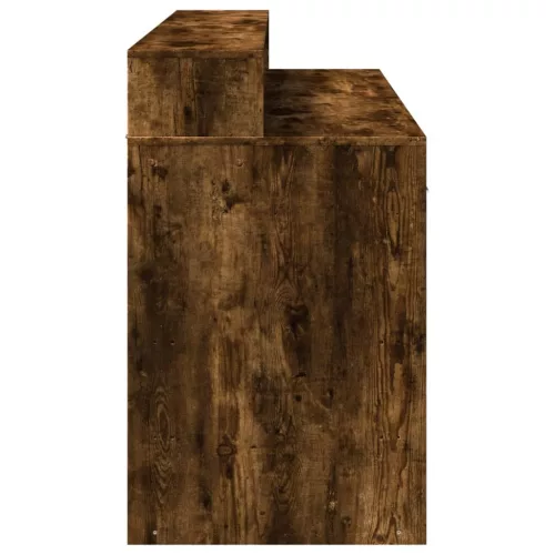 Füstös tölgy színű szerelt fa íróasztal LED-ekkel 140x55x91 cm