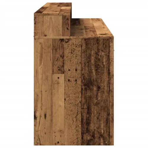 Antik fa színű szerelt fa íróasztal LED-ekkel 140 x 55 x 91 cm