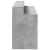 Betonszürke szerelt fa íróasztal LED-világítással 160x55x91 cm