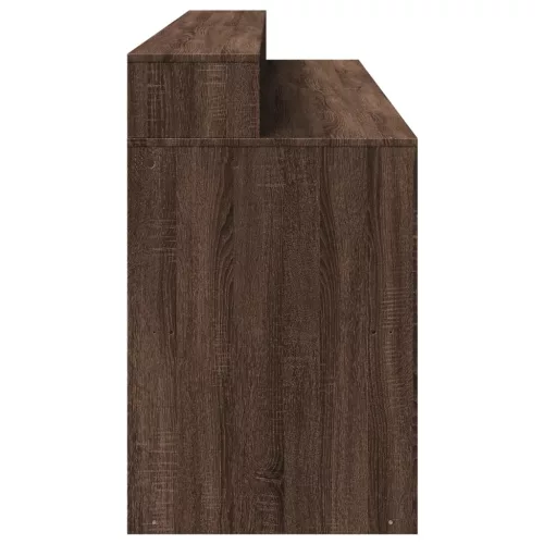 Barna tölgy színű szerelt fa íróasztal LED-ekkel 200x55x91 cm