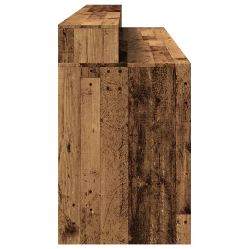 Antik fa színű szerelt fa íróasztal LED-ekkel 200 x 55 x 91 cm