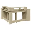 Sonoma tölgy színű szerelt fa íróasztal LED-ekkel 152x152x91 cm