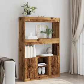 Antik fa színű szerelt fa magasszekrény 92 x 33 x 140 cm