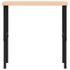 Tömör bükkfa négyszög alakú munkapad 100 x 60 x (73-99,5) cm