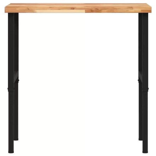 Tömör bükkfa négyszög alakú munkapad 100 x 60 x (73-99,5) cm