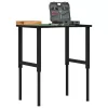 Sötétbarna tömör tölgyfa munkapad 80 x 60 x (71,5-98) cm