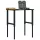 Sötétbarna tömör tölgyfa munkapad 80 x 60 x (71,5-98) cm