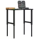 Sötétbarna tömör tölgyfa munkapad 80 x 60 x (71,5-98) cm