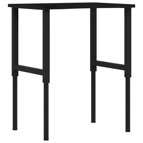 Sötétbarna tömör tölgyfa munkapad 80 x 60 x (71,5-98) cm
