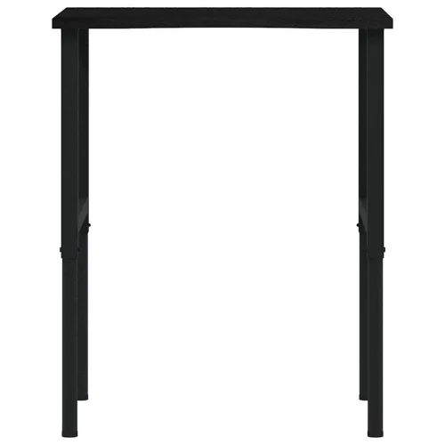 Sötétbarna tömör tölgyfa munkapad 80 x 60 x (71,5-98) cm