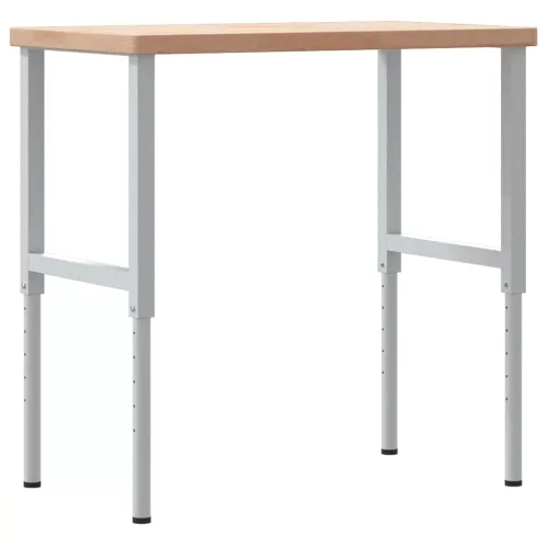 Tömör tölgyfa négyszög alakú munkapad 100 x 60 x (73-99,5) cm