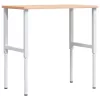 Tömör bükkfa négyszög alakú munkapad 100 x 60 x (71,5-98) cm