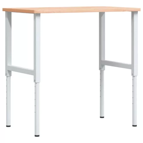 Tömör bükkfa négyszög alakú munkapad 100 x 60 x (71,5-98) cm