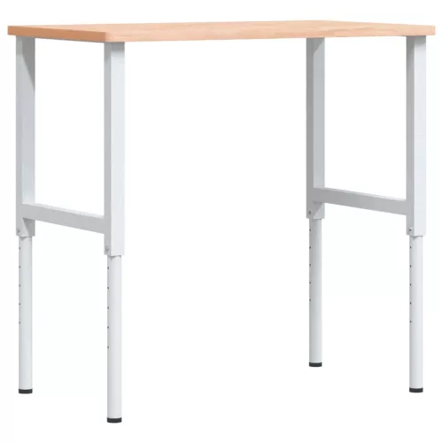 Tömör bükkfa négyszög alakú munkapad 100 x 60 x (71,5-98) cm