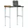 Sötétbarna tömör tölgyfa munkapad 80 x 60 x (71,5-98) cm