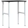 Sötétbarna tömör tölgyfa munkapad 80 x 60 x (71,5-98) cm