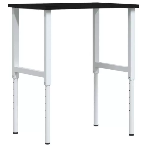Sötétbarna tömör tölgyfa munkapad 80 x 60 x (71,5-98) cm
