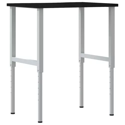 Sötétbarna tömör tölgyfa munkapad 80 x 60 x (71,5-98) cm