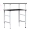 Sötétbarna tömör tölgyfa munkapad 80 x 60 x (71,5-98) cm