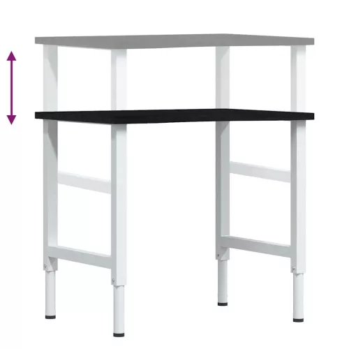 Sötétbarna tömör tölgyfa munkapad 80 x 60 x (71,5-98) cm