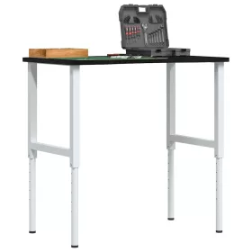   Sötétbarna tömör tölgyfa munkapad 100 x 60 x (71,5-98) cm