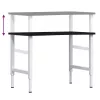 Sötétbarna tömör tölgyfa munkapad 100 x 60 x (71,5-98) cm