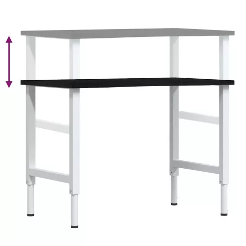 Sötétbarna tömör tölgyfa munkapad 100 x 60 x (71,5-98) cm