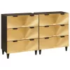 Széf 2 pcs Fekete és Arany 60 x 33 x 75 cm tömör mangófa